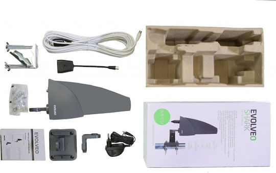 Evolveo Shark 35dB SHARK01 Outdoor TV Antenna (Does not Require Power Supply) Black