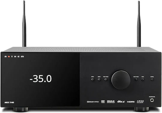 Anthem MRX-1140 Home Cinema Receiver 4K/8K 15.2 Channels 140W/8Ω 170W/6Ω with HDR and Dolby Atmos Black