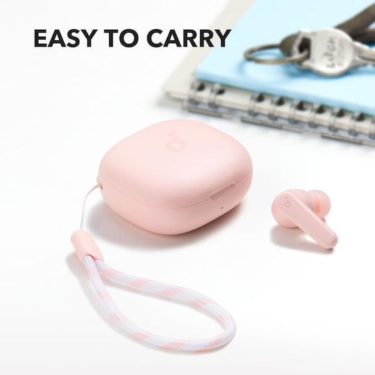 Soundcore by Anker P20i In-ear Bluetooth Handsfree Ακουστικά με Αντοχή στον Ιδρώτα και Θήκη Φόρτισης Ροζ