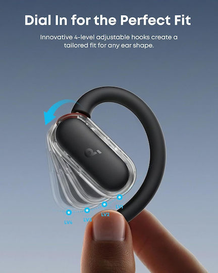 Soundcore by Anker V40i Open Ear Casti Bluetooth Handsfree cu Rezistență la Transpirație și Husă de Încărcare Negre