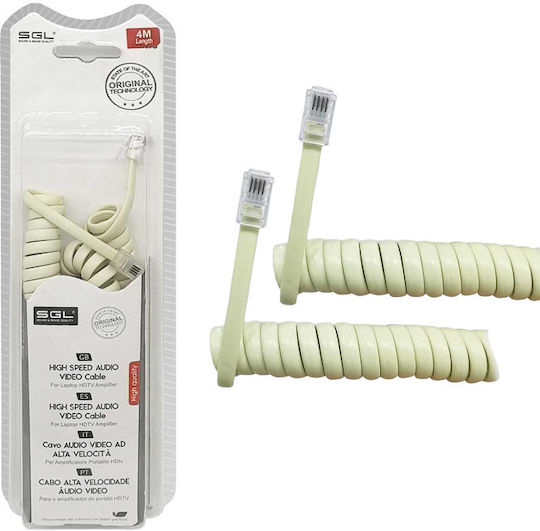 SGL Spirale Telefonkabel RJ10 4P4C 4m Schwarzes (097060)
