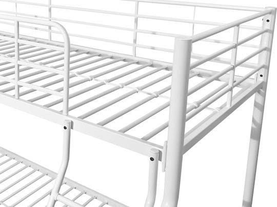 Kids Bed Bunk Semi Double White for Mattress 140x200cm