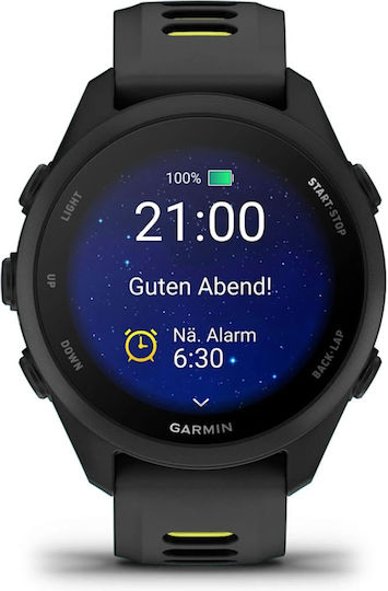 Garmin Forerunner 170 43 мм Водоустойчив Смарт часовник с Пулсомер (Черен с Черна/Жълта Каишка)
