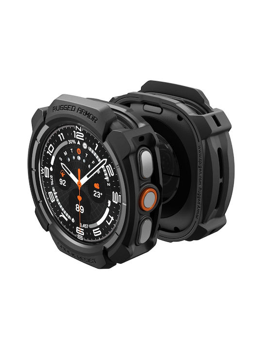 Spigen Rugged Armor Matte Silicone Case in Black for Samsung Galaxy Watch Ultra 2 2026