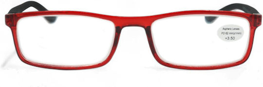Optosquad Reading Glasses +3.50 In Red Colour WG8735-4