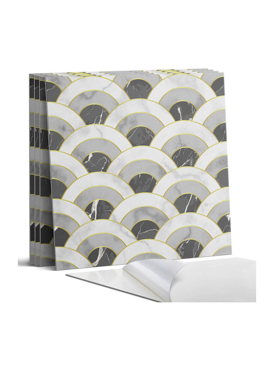 Set Vinyl Kacheln Bodenform Wellenbogen 4x50x50 cm