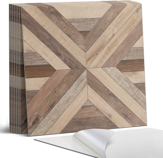 Ready To Apply Printed Vinyl Tiles Wood Panel Design 9x30x30 Cm