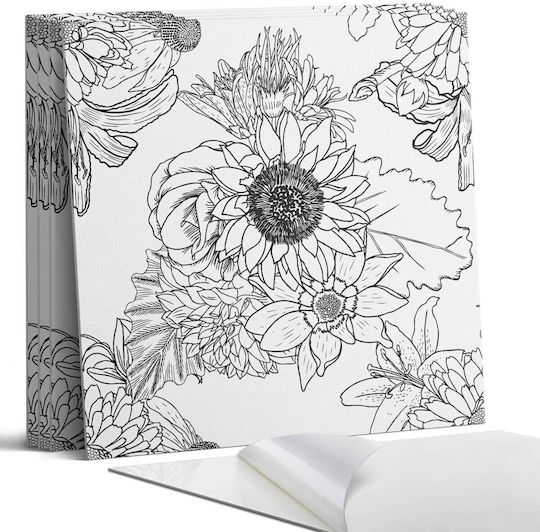 PVC Tiles Linear Flower Shape Ideal For Hallway 4x50x50 Pcs