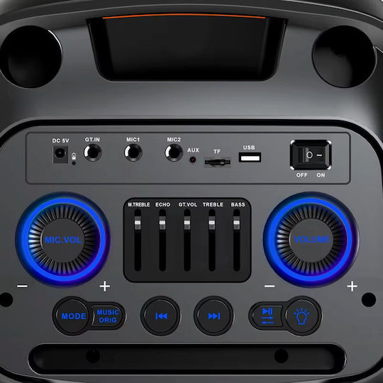 Karaoke Speaker with Wireless Microphones and Lighting Effects ZQS-10225 102258 Black