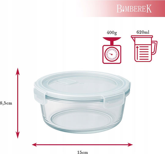 Bimberek Glas-Mittagsbox Weiß 620ml