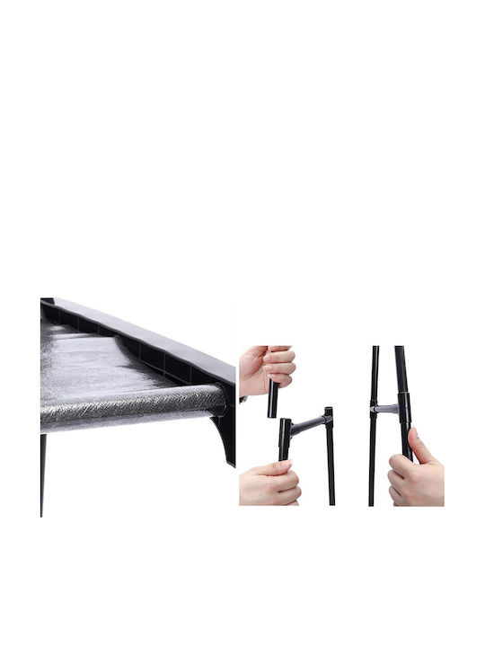 Cuiere de Podea Cu Roți Din Metal Negru 85x37x158cm