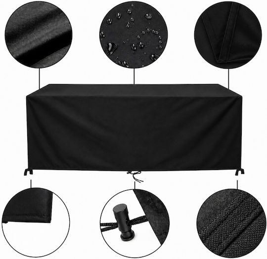 Husă Impermeabilă De Protecție Pentru Sala De Mese 200x160x70cm În Culoare Neagră