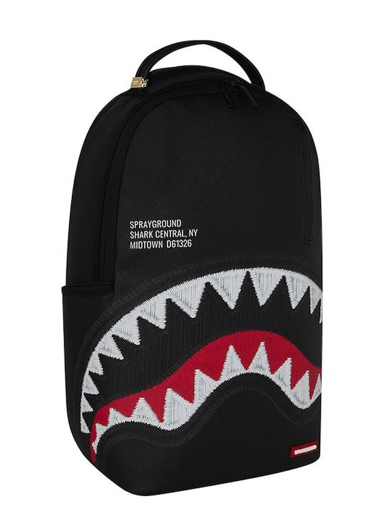 Sprayground Shark Central Черна Бродирана Акула Ученическа Раница за Гимназия SHARK CENTRAL BLACK EMBROIDERED SHARK 29 x 15 x 45.7см