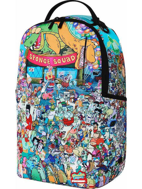 Sprayground School Backpack Junior High-High School with Water Bottle Holder Spongebob Big Ocean Party 29 x 15 x 45cm