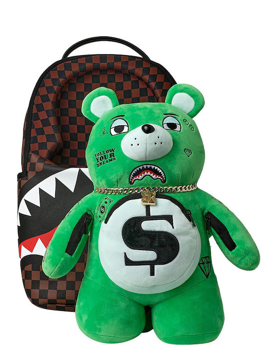 Sprayground Bear Pouch 2n1 School Backpack Junior High-High School with Water Bottle Holder Sharks In Paris Young Money 29 x 15 x 45.7cm
