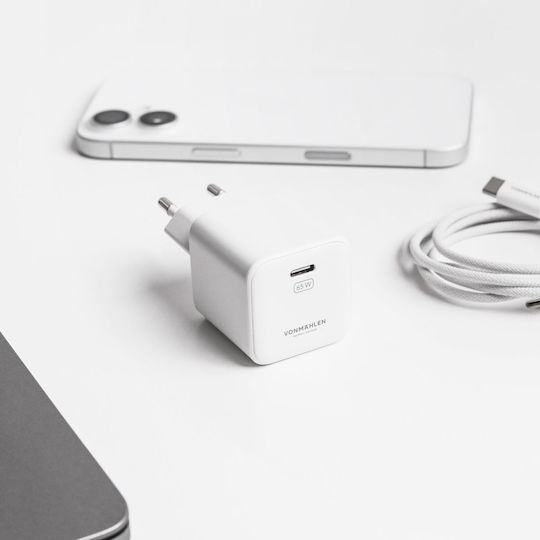 Vonmählen Wireless GaN Charger with USB-C Port 65W Quick Charge 3.0 White