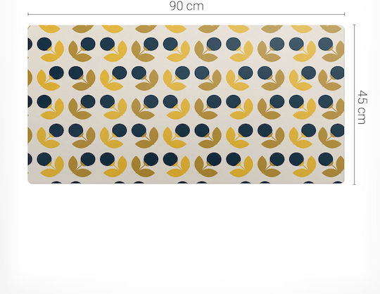 Protective Desk Pad Graphic Geometric Floral Design 90x45 Cm