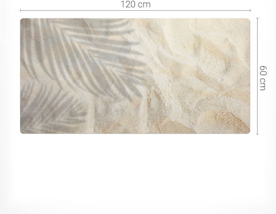 Non-Slip Desk Pad Leaf Shadow Design In Sand 120x60 Cm
