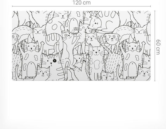 Schreibtischunterlagen Schutzmatte Tastatur Maus Spiel Design Katze 120x60 cm