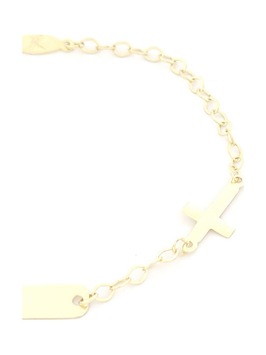 Kids Bracelet From Gilded Silver With Evil Eye & Cross