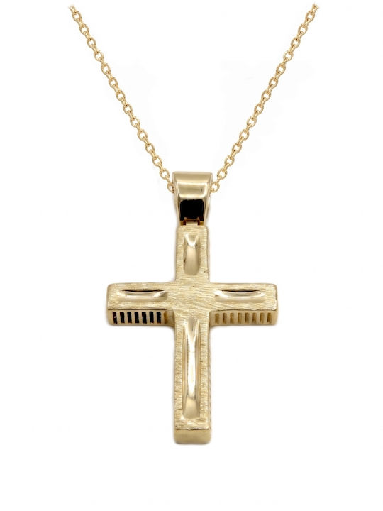 Men's Gold Cross 9K with Chain
