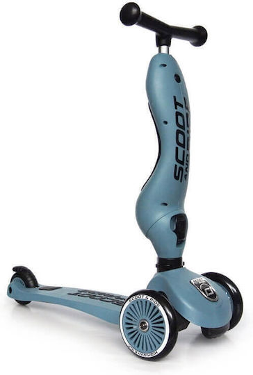 Scoot & Ride Детско пате Highwaykick 1 & Каска XXS Steel - Ash за 5+ години Сив