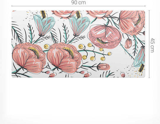 Non-Slip Office Rug Retro Floral Print 90x45 Cm