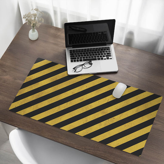Modern Protective Mouse Mat Diagonal Warning Stripes 100x50 Cm