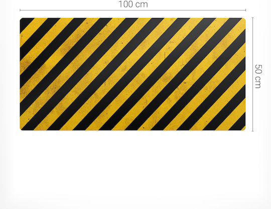 Modern Protective Mouse Mat Diagonal Warning Stripes 100x50 Cm