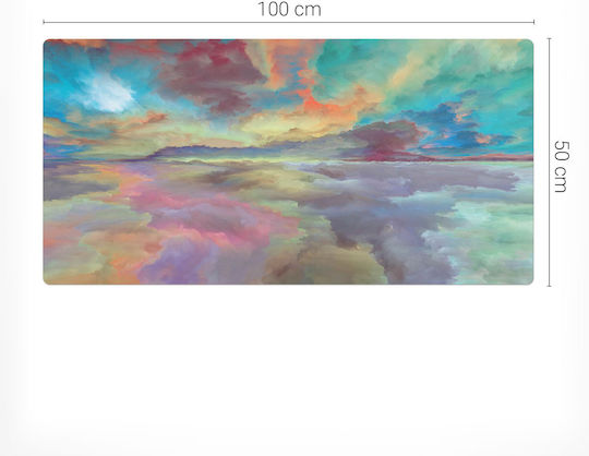 Covoraș Protecție Birou Tastatură Mouse Pad Nori Pastel 100x50 Cm