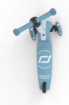 Scoot & Ride Kinderroller Klappbar Highwaykick 3S & Helm S 3-Rad mit LED-Beleuchtung für 5+ Jahre Steel