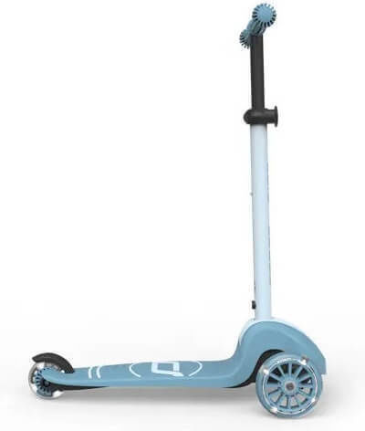 Scoot & Ride Kinderroller Klappbar Highwaykick 3S & Helm S 3-Rad mit LED-Beleuchtung für 5+ Jahre Steel