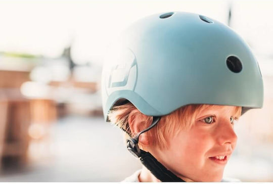 Scoot & Ride Kinderroller Klappbar Highwaykick 3S & Helm S 3-Rad mit LED-Beleuchtung für 5+ Jahre Steel