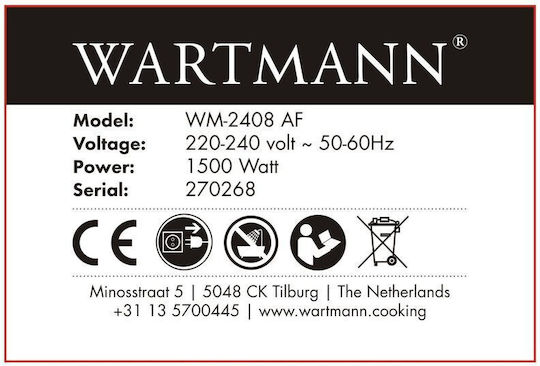 Wartmann Еър фрайър 6 л Черен WM-2408