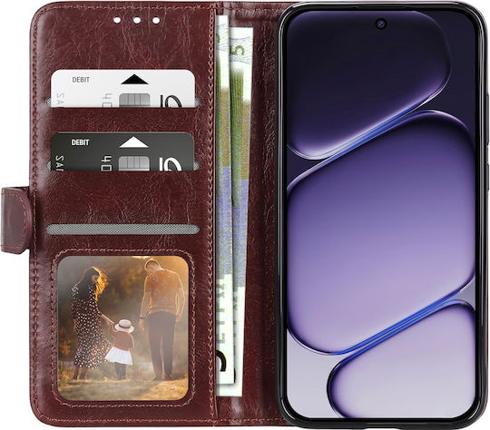 Avizar Oneplus Nord 6 Case – Crazy Horse Design Card Holder Stand Brown