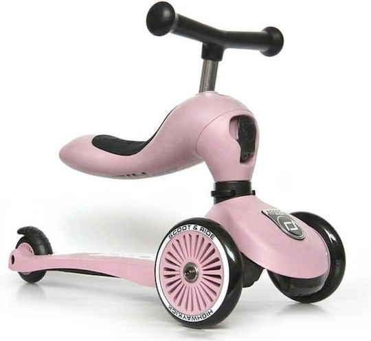 Scoot & Ride Kinderroller Highwaykick 1 & Kranos XXS Rosa 3-Rad mit LED-Beleuchtung für 5+ Jahre Rossa
