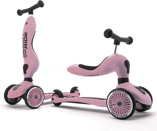 Scoot & Ride Kinderroller Highwaykick 1 & Kranos XXS Rosa 3-Rad mit LED-Beleuchtung für 5+ Jahre Rossa