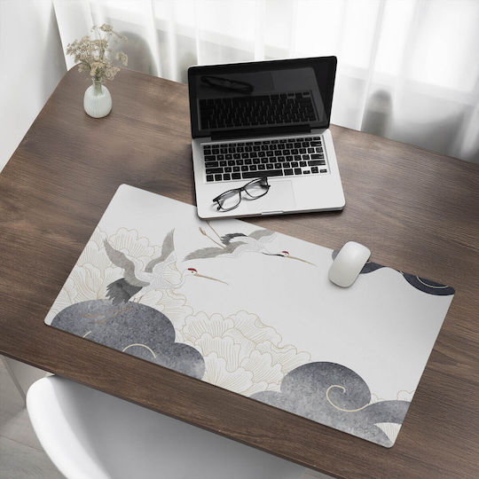 Protective Vinyl Desk Pad Workspaces Cranes Clouds 90x45 Cm