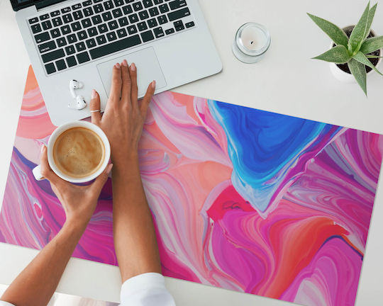 Desk Pad Keyboard Accessories Multicolored Abstract 90x45 Cm