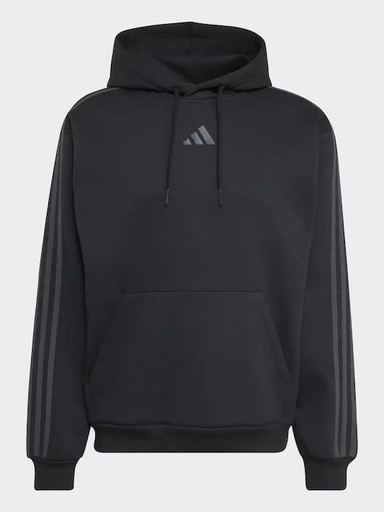 adidas Φούτερ Black Grey με Κουκούλα
