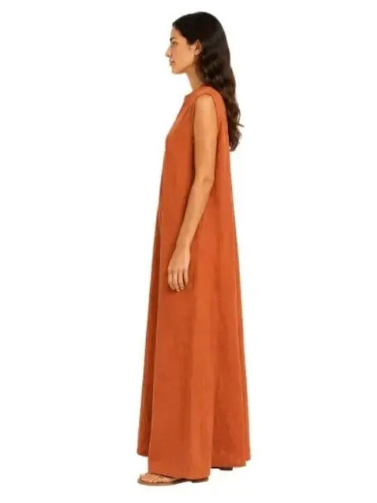 Damen Leinenhose Orange