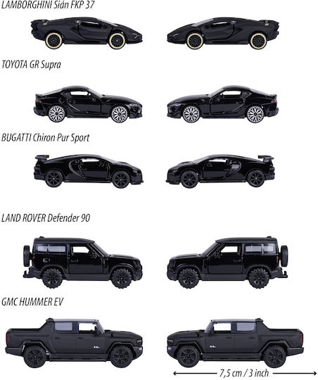 Majorette Αυτοκινητάκι BLACK EDITION 5-PACK 1:64 8502005000 1:64