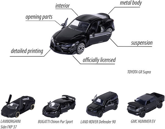Majorette Αυτοκινητάκι BLACK EDITION 5-PACK 1:64 8502005000 1:64