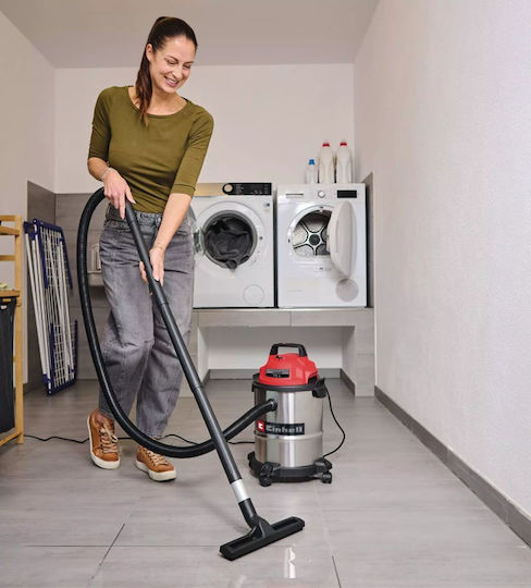 Einhell TC-VC 1540S Прахосмукачка за мокро / сухо почистване 900W с инокс контейнер 15 л сребриста