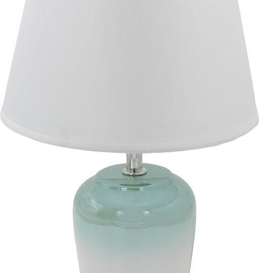 Keskor Ceramic Table Lamp for E27 Fitting with Turquoise Shade and Base