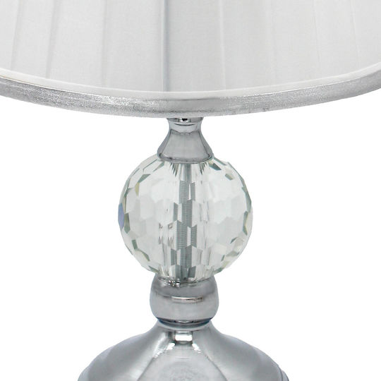 Keskor Metal Table Lamp for E27 Socket with Silver Shade and Base