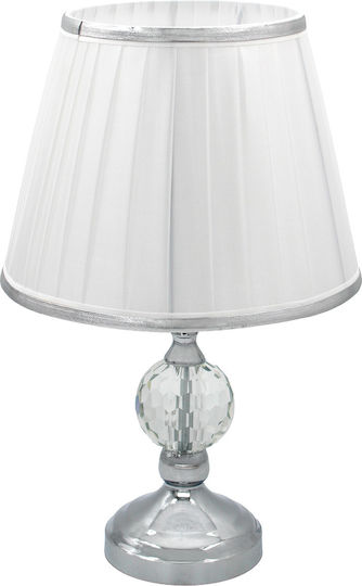 Keskor Metal Table Lamp for E27 Socket with Silver Shade and Base