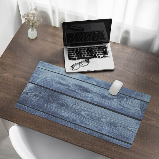 Non-Slip Desk Pad Vintage Print Wooden Boards 90x45 cm