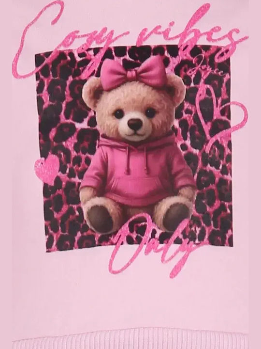 Girls Dress Long Sleeve Velvet Set with Top Pink