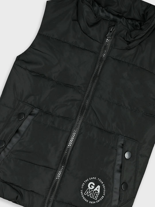 Kids Quilted Sleeveless Short Black